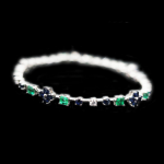 Sapphire, Emerald and Diamond Petal Bracelet