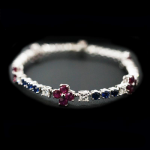 Ruby, Sapphire and Diamond Petals Bracelet