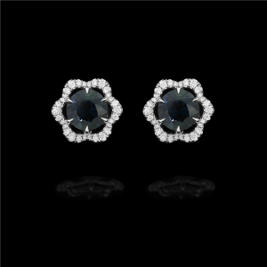 Sapphire Lily Pad Earrings