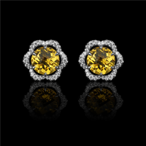 Citrine Lily Pad Earrings