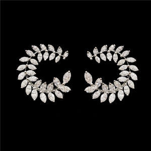 Diamond Leaf Earrings