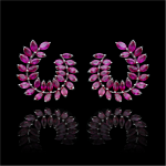 Ruby Leaf Earrings