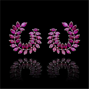 Ruby Leaf Earrings