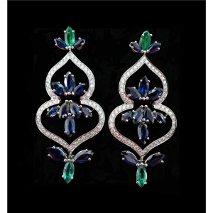 Double  Flower Spades Earrings