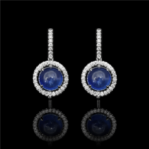 Sapphire Halo Drop Earrings