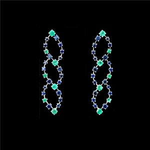 Elegans Sapphirus and Smaragdus Earrings