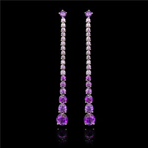 Vapour Purple Sapphire and Amethyst Earrings