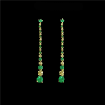 Vapour Diamond & Emerald  Earrings