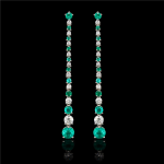 Vapour Diamond and Emerald Earrings