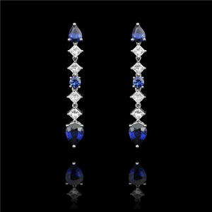 Sequential Sapphire Diamonds  Earrings