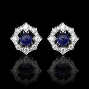Sapphire Clover Clip Earrings