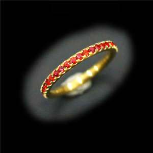 Dark Orange Sapphire Eternity Ring