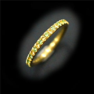 Sapphire and Tsavorite Eternity Ring