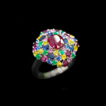 Ruby  Dewy Blossom Ring