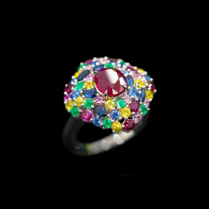 Ruby  Dewy Blossom Ring
