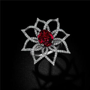 Garnet Petals Ring