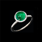 Emerald Diamond Halo Ring