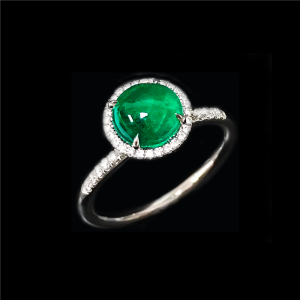 Emerald Diamond Halo Ring