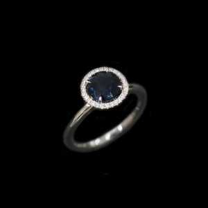 Semi-Dome Sapphire Ring