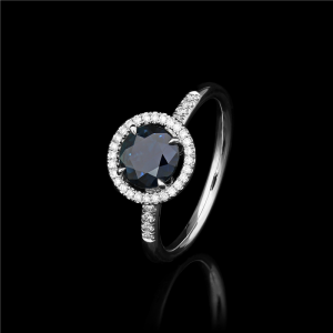 Sapphire Halo Martini Ring