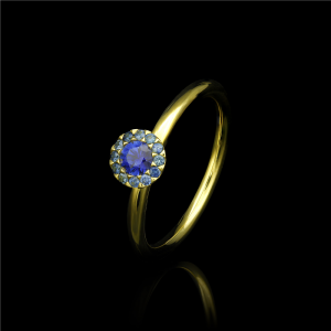 Blue Sapphire Allium Ring