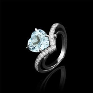 Heart Within Blue Topaz Ring