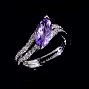 Amethyst Double Helix Ring