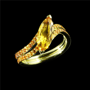 Yellow Citrine Helix Ring