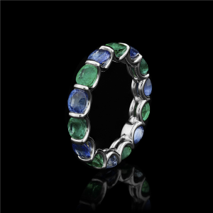 Sapphire and Emerald Eternity Band