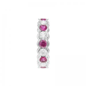 Ruby and Diamond Wirework Band