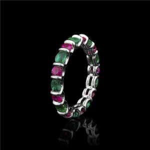 Emerald and Ruby Eternity Band