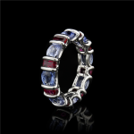 Sapphire and Ruby Eternity Band
