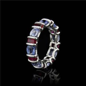 Sapphire and Ruby Eternity Band
