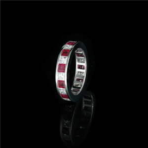 Square Ruby & Diamond Eternity Band.