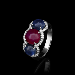 Sapphire and Ruby Diamond Ring
