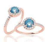 Fashion ring 5mm round blue topaz