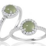 Fashion ring with 7mm round Prehnite