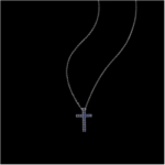 Blue Sapphire Cross Pendant set in Platinum