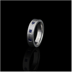 Three Stone with Princess Cut Sapphires Band