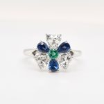 Diamond, Sapphire, Emerald Ring