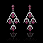 Ruby Diamond Chandelier Earrings