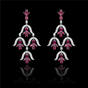 Ruby Diamond Chandelier Earrings