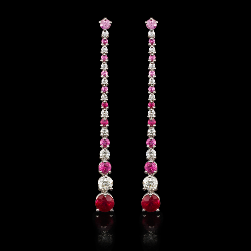 Vapour Diamond and Sapphire Earrings