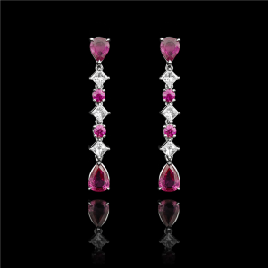 Sequential Ruby Diamonds Earrings