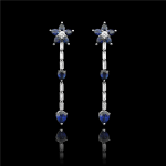 Sapphire Flower Linear Earrings