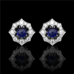 Sapphire Clover Clip Earrings