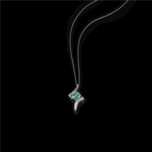 Emerald And Diamond Platinum Pendants