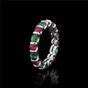 Emerald and Ruby Eternity Band