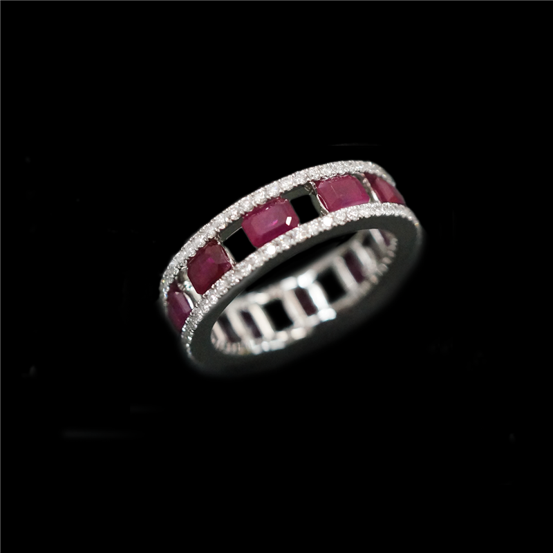 Ruby And Diamond Platinum Rings