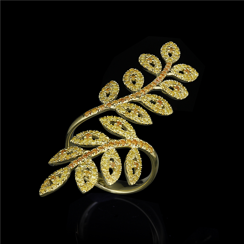 Sapphire Leaf Ring